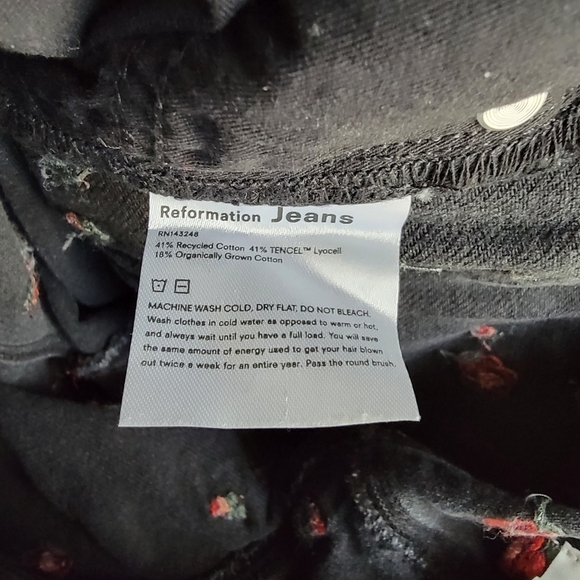 Reformation Rose Jean in Washed Black size 24 NWT - Picture 10 of 11